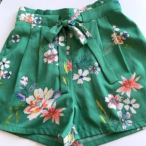 DR2 by Daniel Rainn Floral Shorts Tie Belt High Waist Size‎ S Travel Resortwear